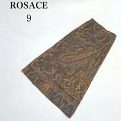 ROSACE 【9】 ひざ丈 スカート 大人 カジュアル ボトムス 総柄 レトロ