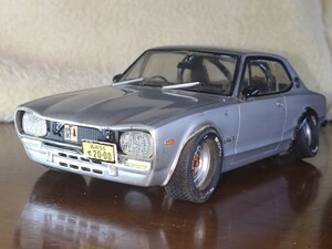 レア物 1/24 完成品　ニッサン スカイライン2000GTR ハコスカ シャコタン 角目