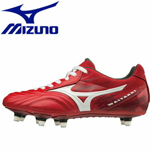 1.5万★試着程度 超美品 ミズノ MIZUNO ワイタンギ PS ラグビーシューズ R1GA190001 レッド US9.0 JP27cm 超軽量 片方約295g