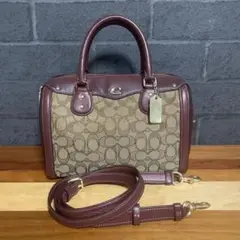 COACH ミニボストン ハンドバッグ シグネチャー ショルダー F38112