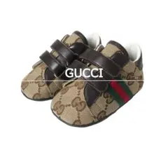 極美品 GUCCI GGキャンバス ベルクロ ファーストシューズ