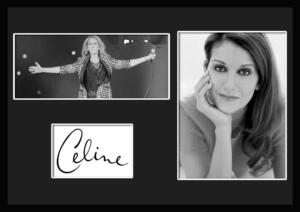 10種類!Celine Dion/セリーヌ・ディオン/サインプリント&証明書付きフレーム/BW/モノクロ/ディスプレイ(3-3W)