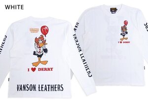 vanson×LOONEY WARNER BROS.100周年記念モデル 天竺ロングTシャツ◆vanson ホワイトLサイズ LTV-2502 バンソン ヴァンソン 刺繍