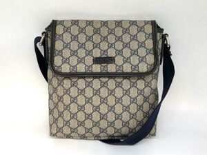 1円～ GUCCI グッチ GGスプリーム ショルダーバッグ 223666 PVC×レザー