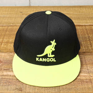 KANGOLカンゴール◆ベースボールキャップ◆ブラック×アシッドイエロー◆サイズL/XL