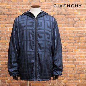 23秋冬/GIVENCHY/48サイズ/ウインドブレーカー BM011314UD 美艶ナイロン ロゴ スポーティー イタリア製 新品/紺/ネイビー/jc128/