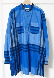 23SS Engineered Garments エンジニアードガーメンツ Banded Collar Shirt Cotton Big Plaid チェック バンドカラー ロング シャツ M