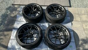 RAYS VOLKRACING G025 19インチ9.5J+44 5H114.3 MK マッドブラック 生産終了品 POTERNZA RE-71RS 265/30R19 89W 30週/23年 4本SET 極上品