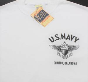 YTS27東洋XS USネイビーU.S.NAVYステンシルU.S.N.オクラホマ クリントンUSN半袖TシャツUSA製Buzz Rickson