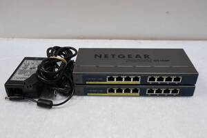 CB8334 n L 2台セット NETGEAR ネットギア GS-108P PROSAFE スイッチングハブ (交換用充電コード　1個　付き)