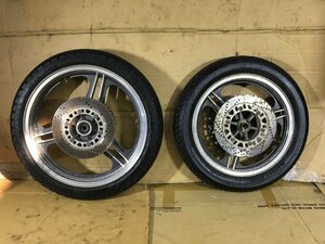 Kawasaki　KR250　A1　KR250A　前後　ホイール　セット　ディスク付　レストア　組み換え　流用　ストック　ＯＨにも（中古）2575-Z3496