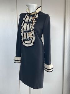 GUCCI 17AW/ラッフルビブパーティードレス　Gucci グッチ BLK DRESS 美品L 