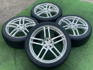 YOKOHAMA AVS MODEL T5 ヨコハマ モデル T5 18インチ 7.5J ＋50 PCD 100 5H DUNLOP ラジアルタイヤ 225/40R18 4本セット★AN252