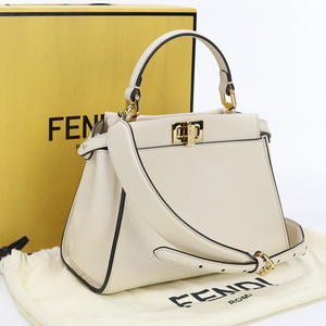 中古・未使用フェンディFENDI ピーカブー ミニ 2WAYハンドバッグ 8ＢＮ244 AF2W アイボリー ランク：S us-1 ショルダー レディース