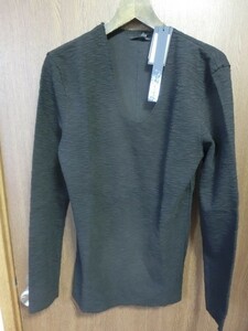 SHELLAC ロンT スラブツウィード天竺 L/S Uネックカットソー BK 46 #1371902027 シェラック