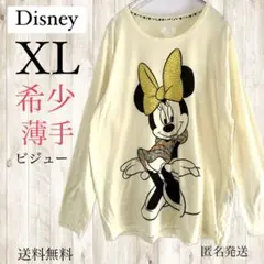 ディズニー ミニーマウス 長袖 Tシャツ レディース XL ビジュー付き　希少