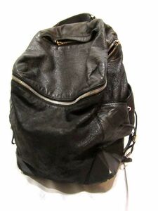 レア Alexander Wang BACKPACK Black Leather × Silver Zip バックパック リュック アレキサンダーワン