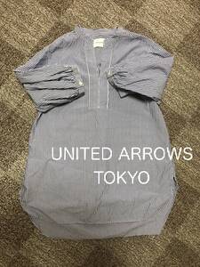 UNITED ARROWS TOKYO◆ユナイテッドアローズ 五分丈 ストライプ薄手シャツ◆レディース