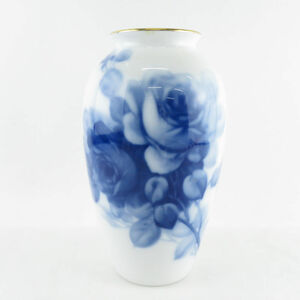 難有 OKURA 大倉陶園 ブルーローズ 花瓶 フラワーベース H23 青バラ 花器 花入 SU6103F
