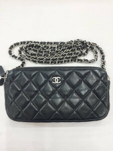 CHANEL/シャネル マトラッセ チェーン ウォレット ブラック