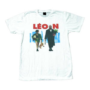 レオン LEON 映画Tシャツ マチルダ ジャンレノ ナタリーポートマン ストリート系 おもしろTシャツ メンズ 半袖★tsr0389-wht-xl