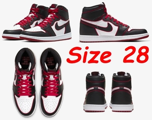 NIKE AIR JORDAN 1 RETRO HIGH OG BLOODLINE 28cm US10 国内正規 エアジョーダン1 レトロ ハイ ブラッドライン 黒白赤 force 1 dunk sb max