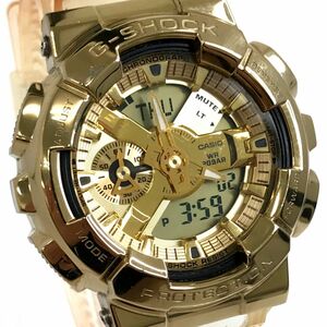 美品 CASIO カシオ G-SHOCK ジーショック Metal Covered 腕時計 GM-110SG-9A クオーツ アナデジ カレンダー ゴールド スケルトン 動作OK