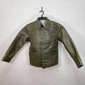 テンダーロイン レザージャケット H グリーン Ｍ ショップ限定 tenderloin LEATHER JKT GREEN 12aw 未使用 新品保管品