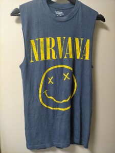 【古着】NIRVANAニルヴァーナ●タンクトップTシャツ●袖なしUS-S日本M相当●オフィシャル●ノースリーブ　ニルバーナ　カート・コバーン　