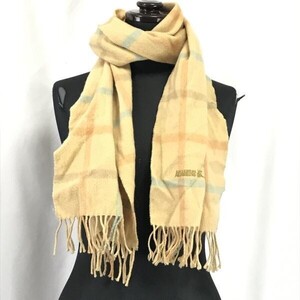 JUNKO SHIMADA★100％ウール/マフラー【142×31/ベージュ/beige/チェック柄】Scarf◆CM29