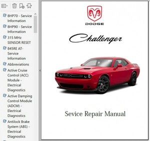 ダッヂ　チャレンジャー 2015-2016 ワークショップマニュアル 整備書 ボディー修理 修理書 配線図
