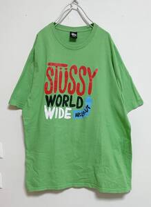 送料230円〜 STUSSY/ステューシー STUSSY WORLD WIDE プリント　Tシャツ size XL 