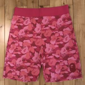 ★新品★ XL fire camo pink スウェット ハーフパンツ a bathing ape bape shorts ショーツ エイプ ベイプ ファイヤーカモ 迷彩 ok5