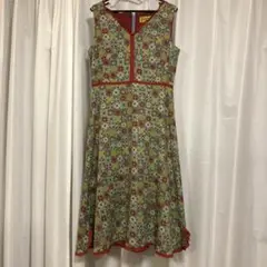 【美品】　ホコモモラ　ロングワンピース　花柄　コットン100%    42