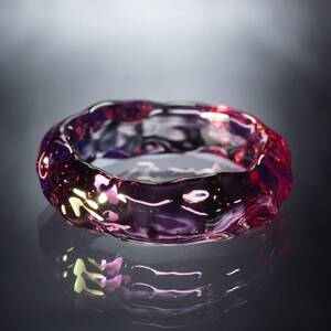 ガラスの氷　Pink Gold Ring　１９号（サイズのオーダーメイドに対応いたします）【YASUDA GLASS】