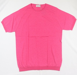 新品 John Smedley　ジョンスメドレー 最高級シーアイランドコットン・メリノウール　 XLサイズ Tシャツ PLATINUM PINK