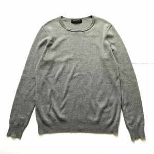 UNITED ARROWS ユナイテッドアローズ コットンカシミヤ クルーネック ニット 薄手 カットソー グレー/無地 セーター シンプル トップス