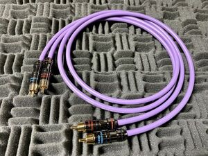 2m×2本セット CANARE L-4E6S Purple RCAケーブル 2.0mステレオペア スピーカー コンポジット AVケーブル カナレ クラシックプロ 紫 1