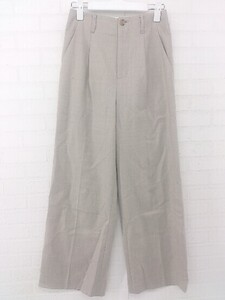 ◇ green label relaxing UNITED ARROWS タック シンプル ワイド パンツ サイズ36 ベージュ レディース P