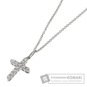 TIFFANY&Co. ティファニー スモールクロス ダイヤモンド ネックレス K18ホワイトゴールド レディース 中古