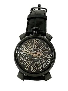 GAGA MILANO ガガミラノ マニュアーレ 5022 ブラック メンズ/レディース腕時計 中古品