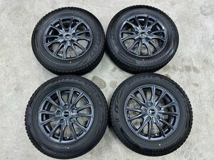 195/65R15 91Q BRIDGESTONE VRX2 2021年製 15インチ 6.0J＋52 pcd114.3 5H ハブ径60mm スタッドレス 4本 ノア、ヴォクシー、セレナ、 等