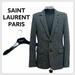 ハンガー付き SAINT LAURENT PARIS サンローラン パリ ウール ツイード テーラードジャケット メンズ 326684 Y942F