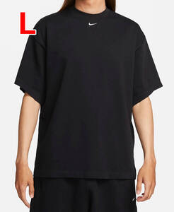 L NIKE ソロスウッシュメンズショートスリーブＴシャツ FB7866-010 ヘビーウェイト ナイキ黒半袖Tee