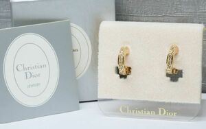 未使用 クリスチャン ディオール イヤリング ストーン ゴールドカラー Christian Dior