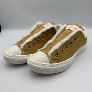 K716Y CONVERSE コンバース ALL STAR オールスター レディース スリッポン スニーカー US4.5 23.5cm キャメル キャンバス ボア 美品