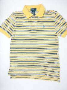 ポロ ラルフローレン Polo by Ralph Lauren ポロシャツ 半袖 ボーダー 黄 青 キッズ 子供用 7 130cm MHAOAZI