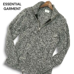 ESSENTIAL GARMENT メンズビギ 秋冬 ウール混★ メランジ ニット ブルゾン ジャケット Sz.S メンズ　A4T13936_C#N