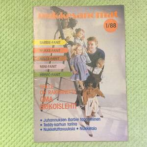 【nukkesanomat】1988年★フィンランド 雑誌・マガジン★BARBIE・バービー、ファッション ドール、ぬいぐるみ、テディベア、フィギュア