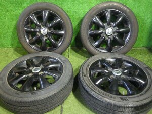 ◆ Lala Palm ララパーム DELMAX アルミホイール タイヤ 14インチ 4本 4.5J PCD100 4穴 +43 155/65R14 21年/19年 67φ 中古 E246